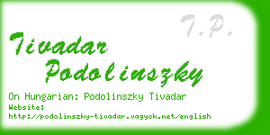 tivadar podolinszky business card